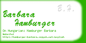 barbara hamburger business card